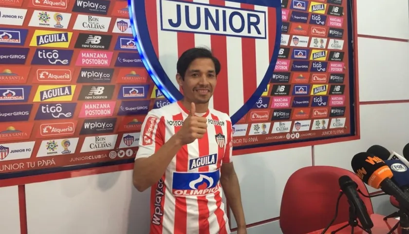 Matías Fernández, el día de su presentación como nuevo jugador del Junior, en 2019.