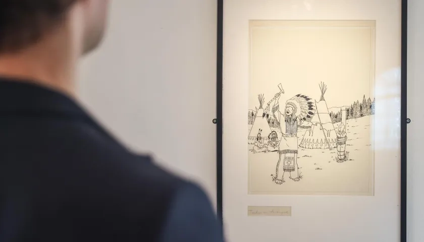 El dibujo de "Tintín" se exhibió en la casa de subastas Artcurial, en París.