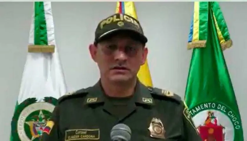 Coronel Clauder Cardona, comandante de la Policía del Chocó.