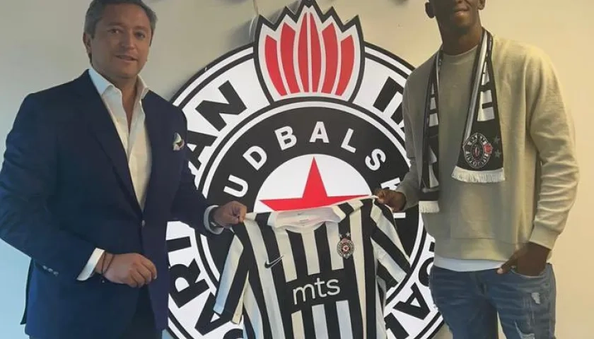 Andrés Colorado durante su presentación como nuevo jugador del Partizan.