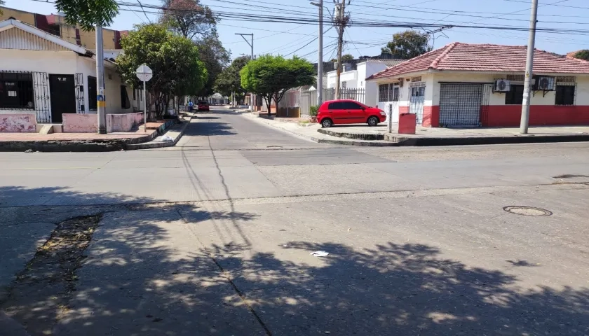 Lugar donde fue baleado el joven en el barrio El Carmen.