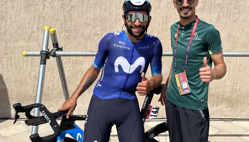 Fernando Gaviria, ciclista colombiano del Movistar.