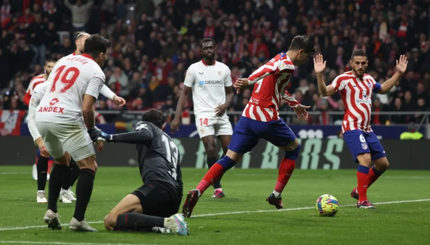 Álvaro Morata marcó en esta acción el quinto gol del Atlético. 