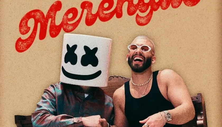 El productor y DJ estadounidense Marshmello y el cantante colombiano Manuel Turizo.