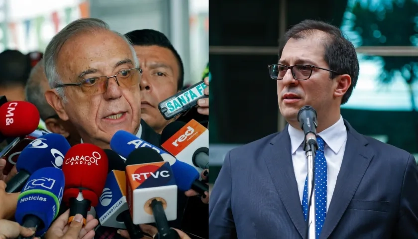 El ministro de Defensa, Iván Velásquez y el Fiscal General, Francisco Barbosa