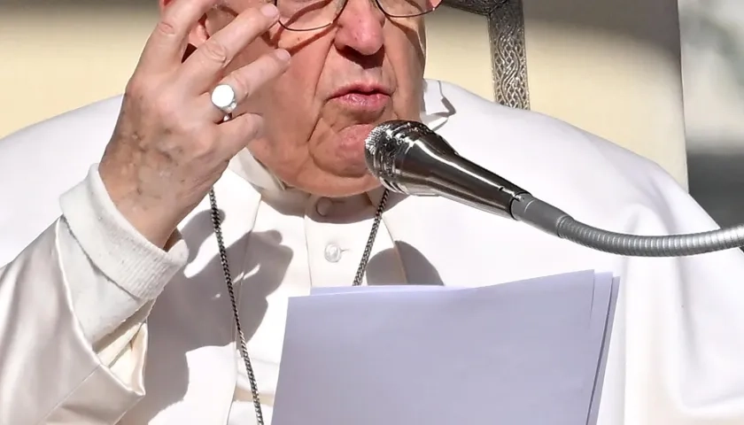 El Papa Francisco en la ceremonia de los 60 años de la encíclica "Pacem in Terris" de Juan XXIII.