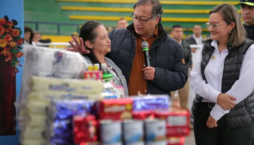 El Presidente Petro en la visita que hizo este viernes a Sandoná, Nariño