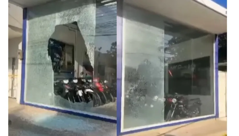 Atentado a un local de motos en Baranoa.