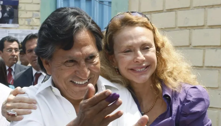 El exmandatario peruano Alejandro Toledo y su esposa Eliane Karp.