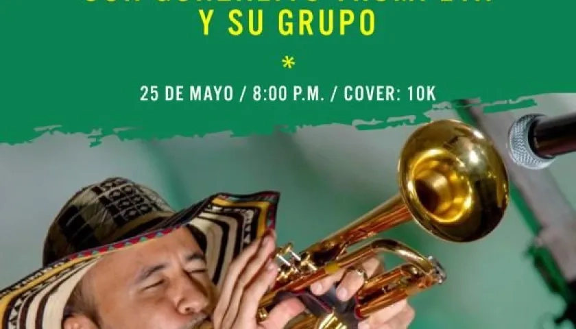 Flyer de la muestra musical Vallenato con trompeta.