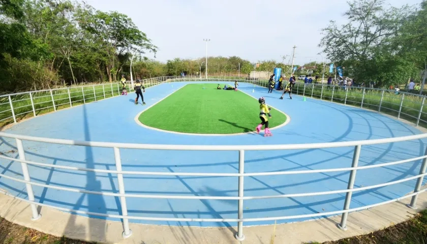 Esta es la pista de patinaje inaugurada en Parque Norte de Galapa