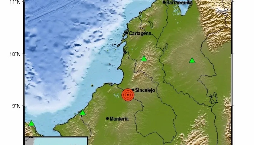 El reporte del temblor de 4,0 grados en San Andrés de Sotavento.