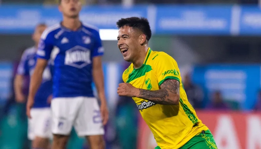 Nicolás Fernández marcó los tres goles de Defensa y Justicia. 