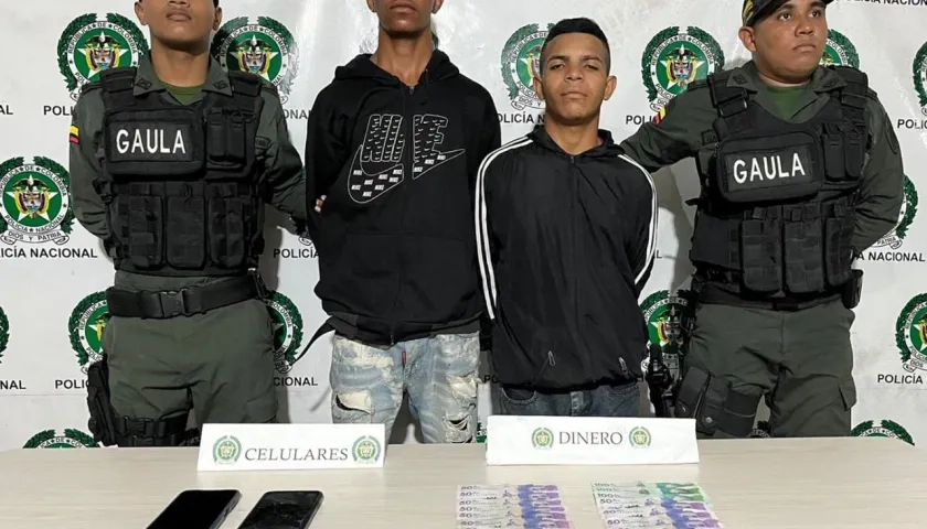 Pablo Antonio Sánchez Arrieta y Fadith José Redondo Morales, capturados por extorsión.