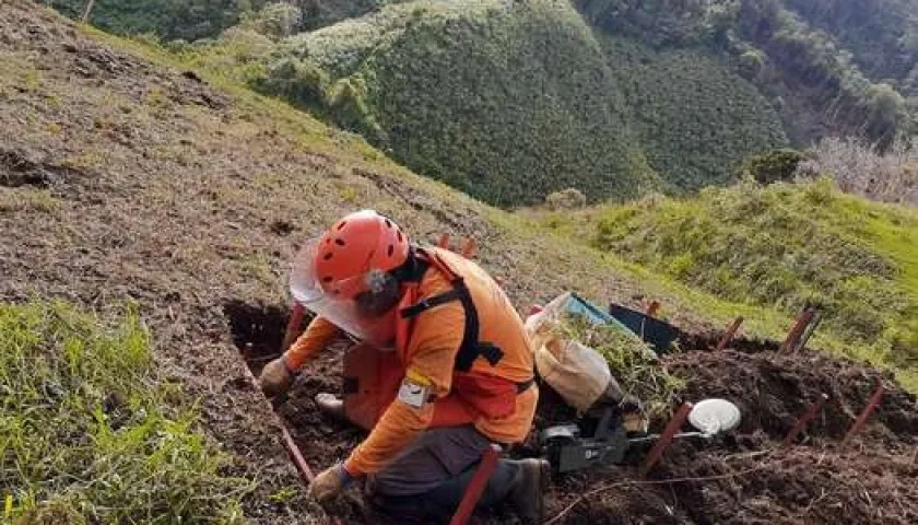 Labores de desminado en Urrao, Antioquia