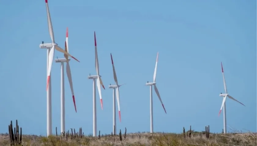 Parque eólico en el departamento de La Guajira.