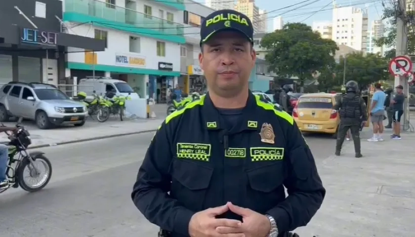 Coronel Henry Alexander Leal Velásquez, comandante Operativo de Seguridad Ciudadana de la Policía de Cartagena