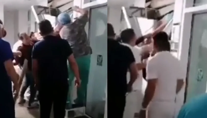 Momentos en que trabajadores del hospital auxilian a la menor. 