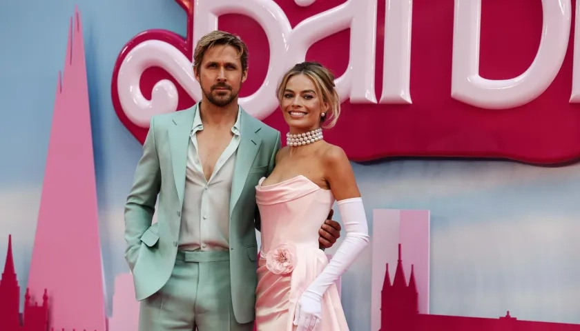 Ryan Gosling y Margot Robbie en el estreno de la Barbie en Europa.