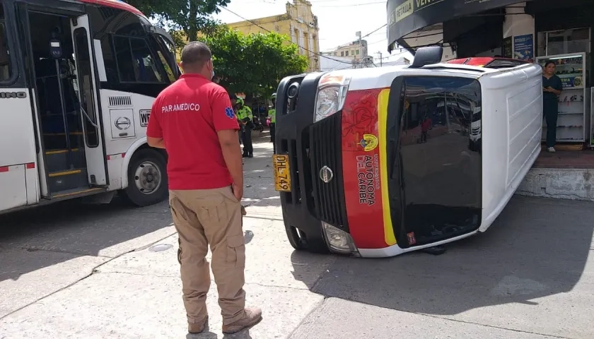 Accidente de tránsito en la calle 41 con carrera 40.