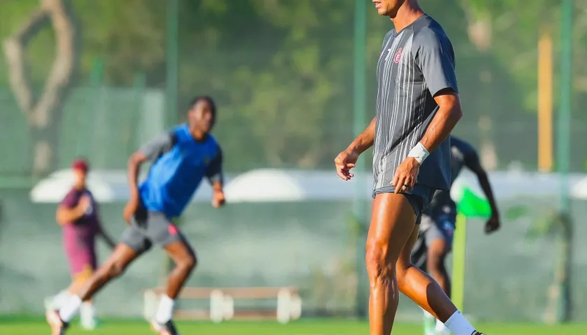 Cristiano Ronaldo durante el último entrenamiento.