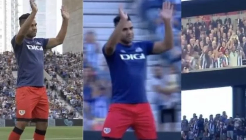 Radamel Falcao García durante el homenaje.