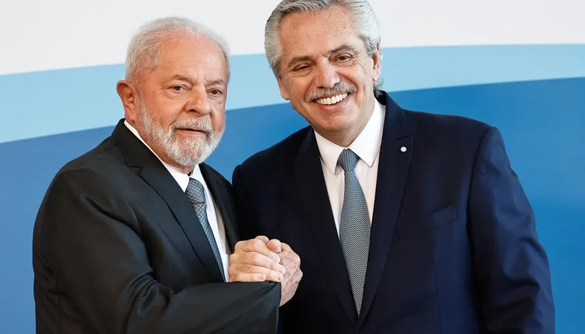 Luiz Inácio Lula da Silva, presidente de Brasil, y Alberto Fernández, presidente de Argentina.