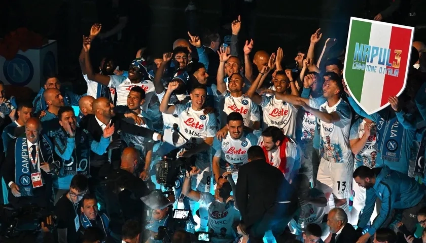 La celebración del Napoli.