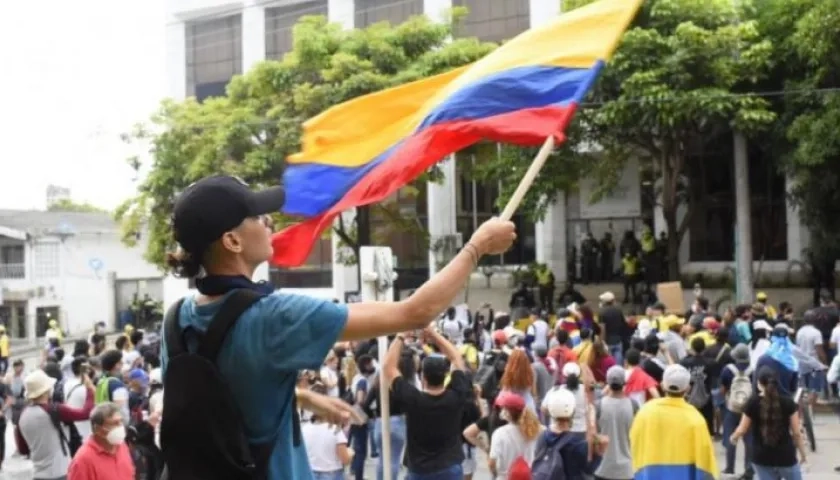 Barranquilla durante el paro nacional.