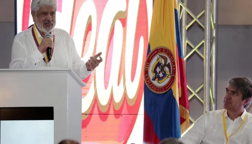 El ministro de Comercio, Industria y Turismo de Colombia durante el Encuentro Binacional la Frontera como Puente: Integración Comercial Colombia y Venezuela.