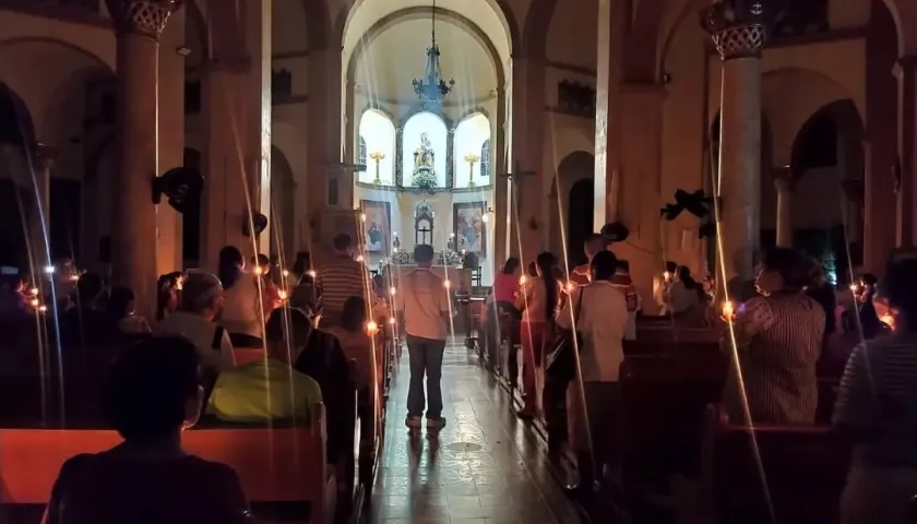 Una de las celebraciones en la Iglesia del Carmen en Barranquilla