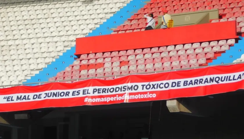 Esta fue la pancarta que posó previo al juego contra Pasto.