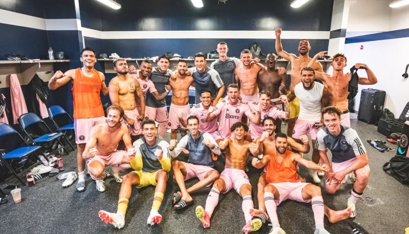 Los jugadores del Inter de Miami, liderados por Messi, celebran