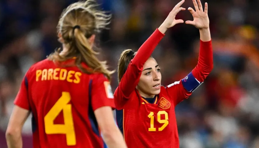 Olga Carmona celebra el gol con el que le dio el campeonato a España 