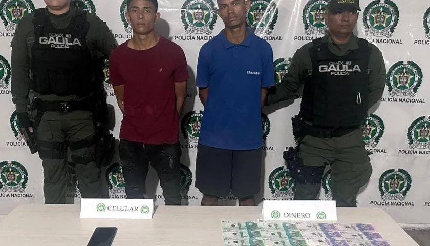 Capturados por extorsión en el barrio La Esmeralda.