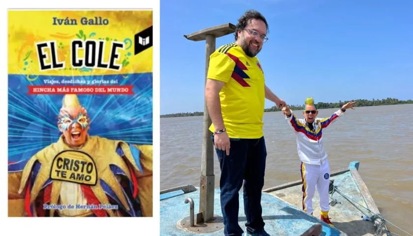 El autor del libro Iván Gallo junto a El Cole en el majestuoso río Magdalena.