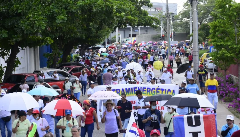 Movilización en Barranquilla a favor de las reformas del Gobierno.