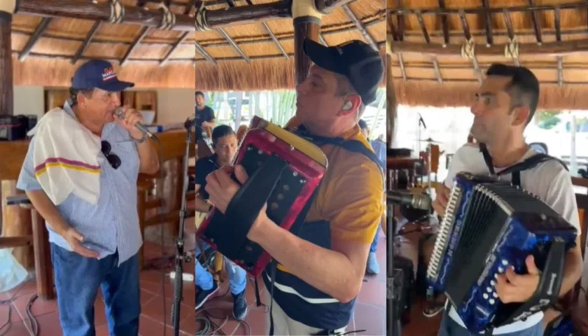 Poncho Zuleta, Cocha Molina e Iván Zuleta en el ensayo.