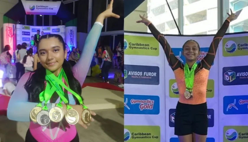 Isabella Mercado Sánchez y Jovanna Martínez Beleño, campeonas en Nivel 1 y Nivel 4. 