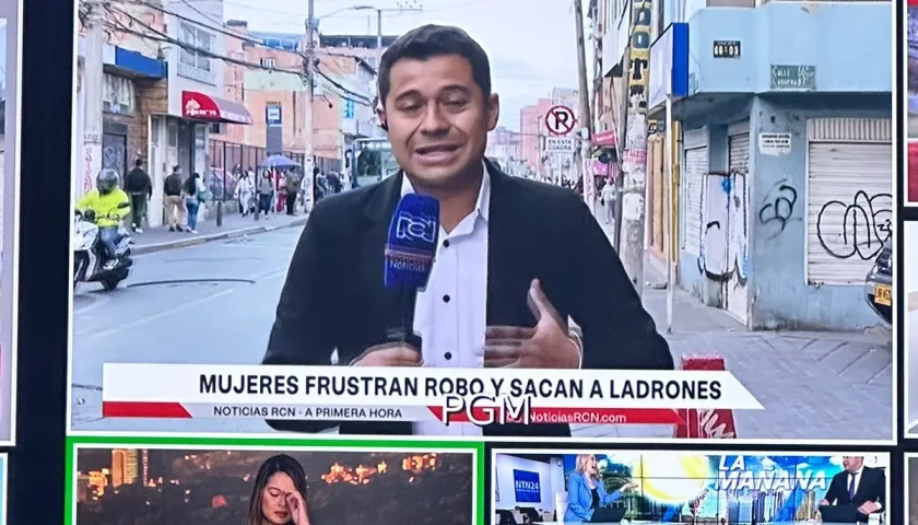 Jeisson Fabián Vera entregando la noticia antes del robo.