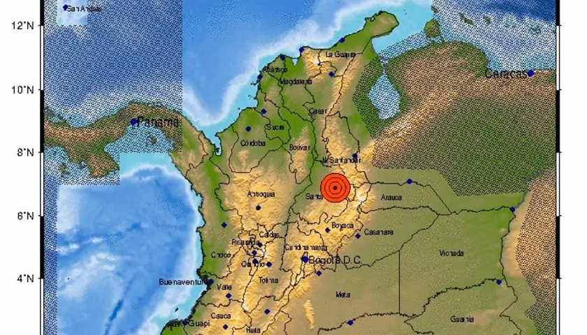 Reporte del epicentro del temblor dado por el SGC.