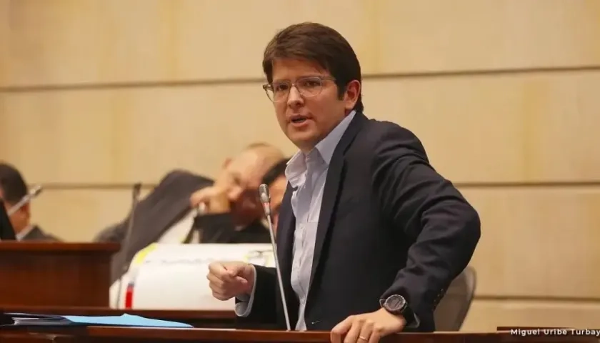 Senador del Centro Democrático Miguel Uribe Turbay, uno de los organizadores de la marcha.