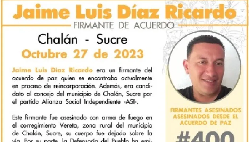 Jaime Luis Díaz, candidato al concejo de Chalán por el Partido ASI