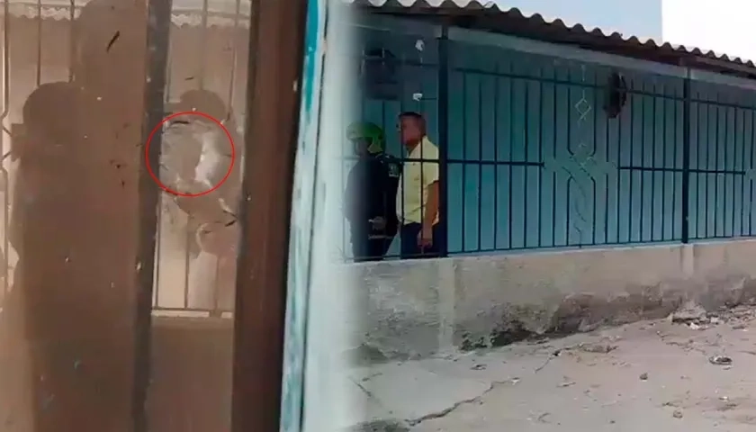 Casa de los padres de Iván Escorcia que fue atacada este lunes.