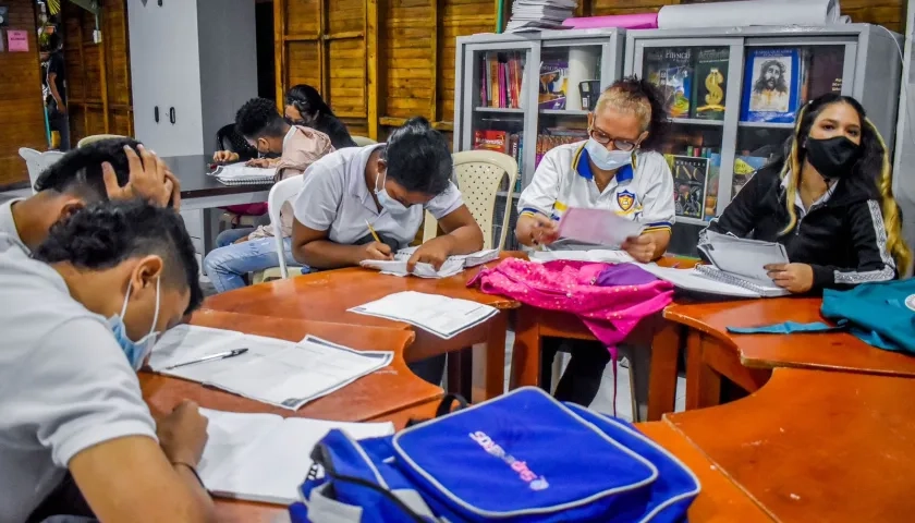 Estudiantes de una escuela de Barranquilla.