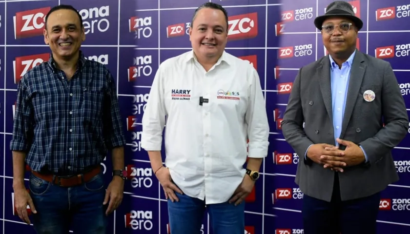 Edgar Palacio, Harry Silva y Ronald Valdés en la sala de redacción de Zona Cero