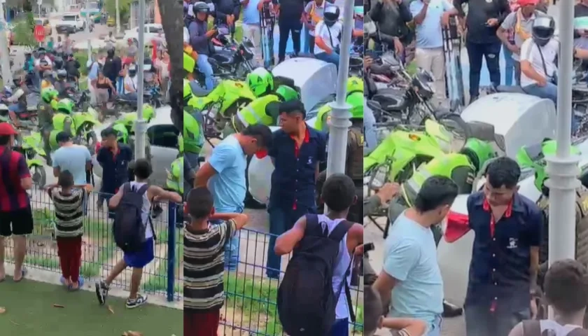 Dos de los presuntos delincuentes capturados en Villate.