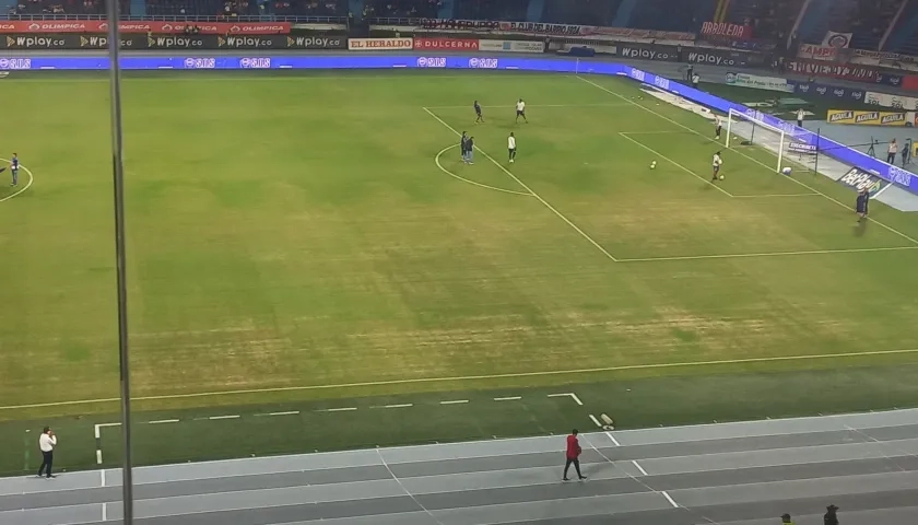 Así se vio el gramado del estadio Metropolitano en el partido Junior-Huila. 