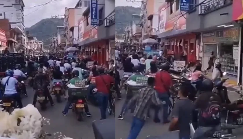 Momentos de pánico en pleno ataque a bala en el sepelio en Caicedonia