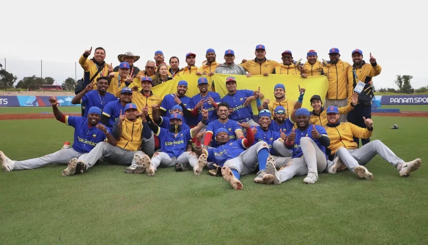 La Selección Colombia de béisbol, medalla de oro en los Juegos Panamericanos 2023. 